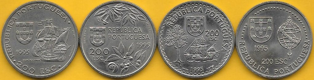 Portugal - 200$00 1995 (Km# 681/682/683 e 684) Descobrimentos