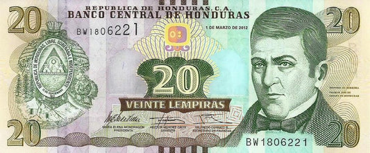 Honduras - 20 Lempiras 2012 (# 100a)