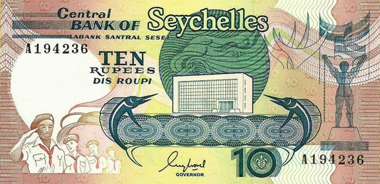 Seychelles - 10 Rupias 1989 (# 32)