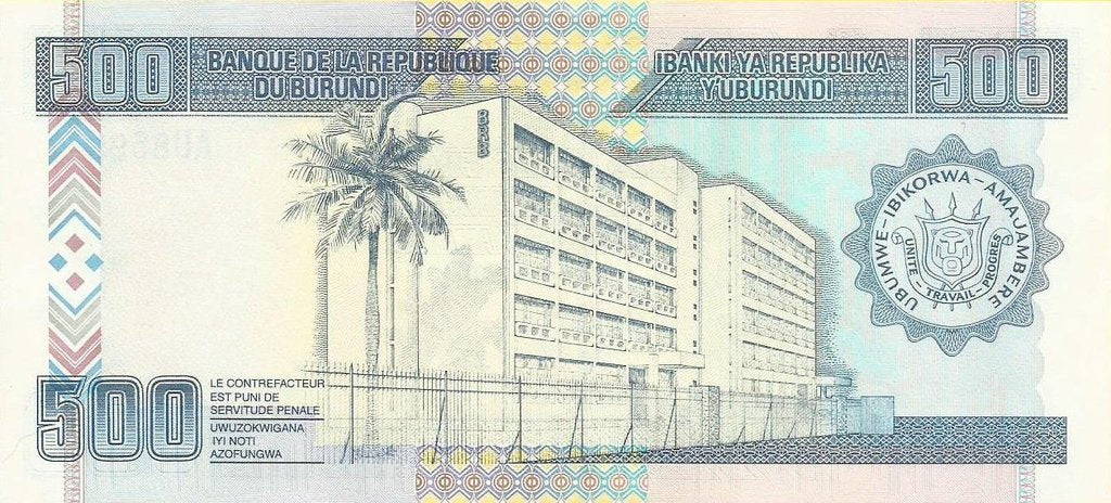 Burundi - 500 Francos 2007 (# 38d)