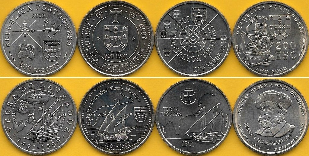 Portugal - 200$00 2000 (Km# 728/729/730 e 731) Descobrimentos