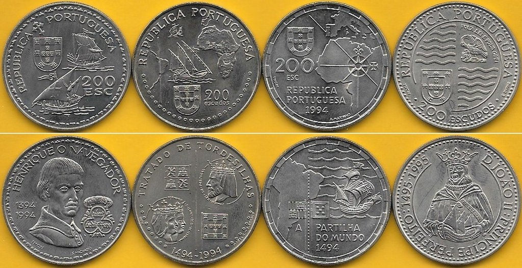 Portugal - 200$00 1994 (Km# 670/671/672 e 673) Descobrimentos