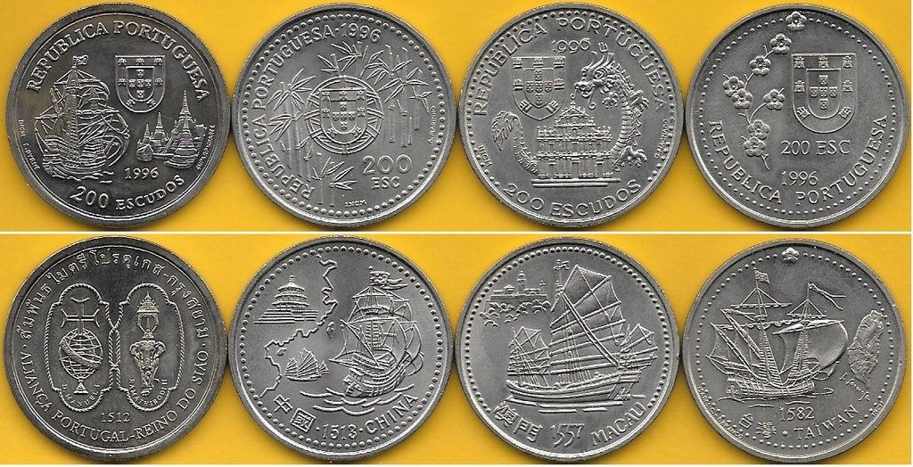 Portugal - 200$00 1996 (Km# 689/690/691 e 692) Descobrimentos