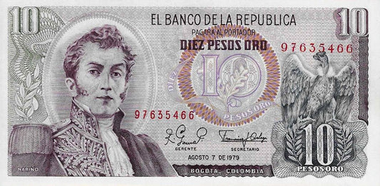 Colombia - 10 Pesos 1979 (# 407g)