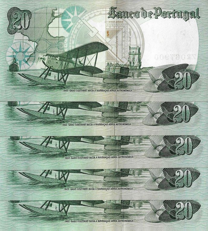 Portugal - 20$00 1978 (# 176b) Numeros Seguidos