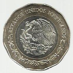 Mexico - 20 Pesos 2010 (Km# 508) Octavio Paz