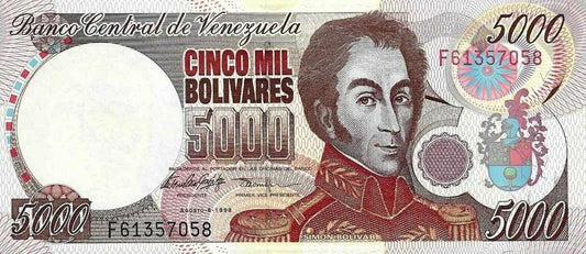 Venezuela - 5000 Bolivares 1998 (#78c)