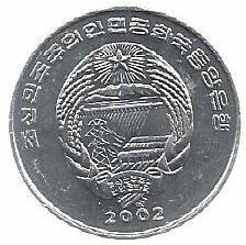Coreia Norte - 1/2 Chon 2002 (Km# 185) Leopardo