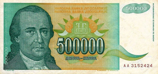 Jugoslavia - 500000 Dinara 1993 (# 131)