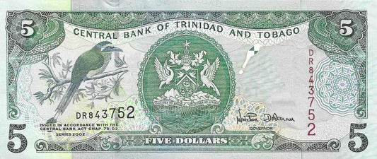 Trinidade Tobago - 5 Dolares 2002 (# 42a)