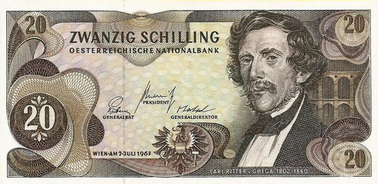 Austria - 20 Schillings 1967 (# 142a)