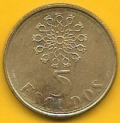 Portugal - 5$00 1989 (Km# 632)