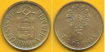 Portugal - 5$00 1989 (Km# 632)