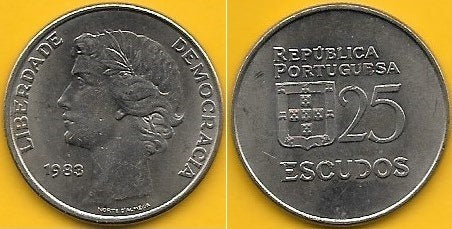 Portugal - 25$00 1983 (Km# 610)