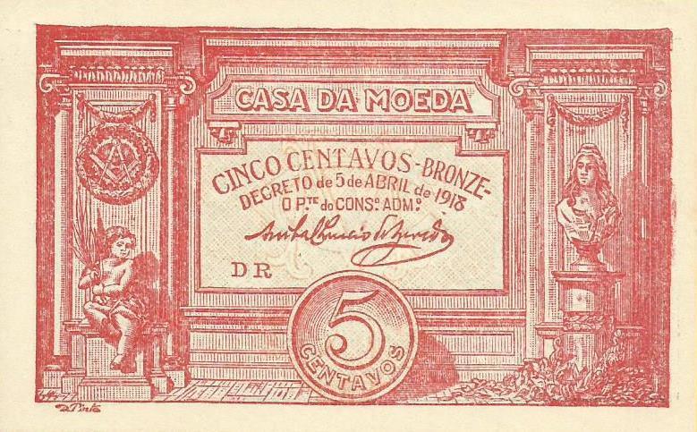 Portugal - 5 Centavos 1918 (# 98)