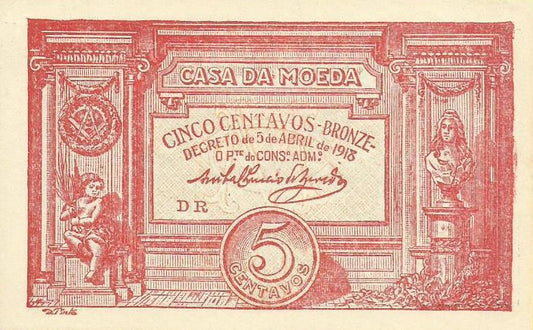 Portugal - 5 Centavos 1918 (# 98)