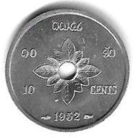Laos - 10 Centimos 1952 (Km# 4)