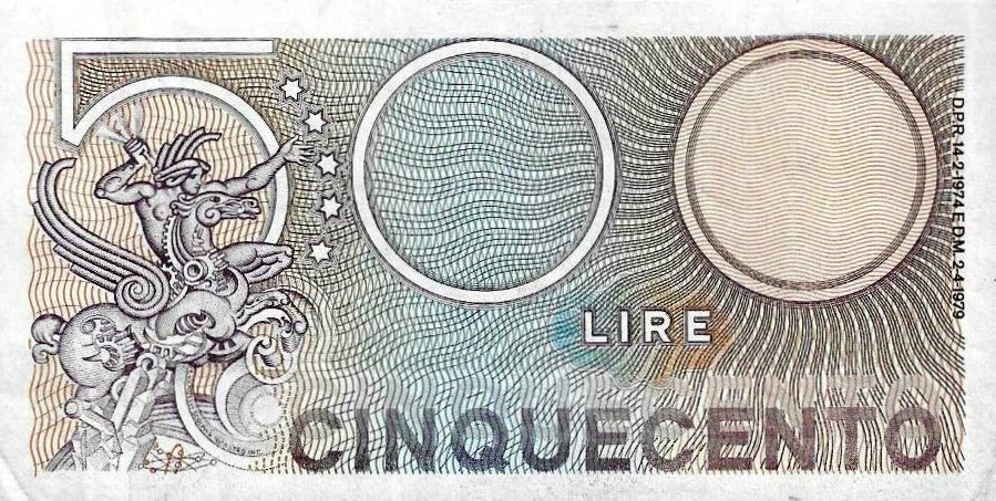 Italia - 500 Liras 1974 (# 94)