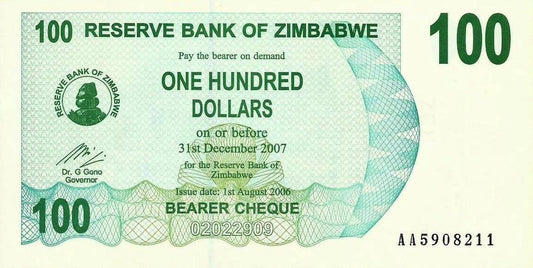 Zimbabwé - 100 Dolares 2006 (# 42)