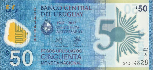 Uruguai - 50 Novos Pesos 2017 (# 100)