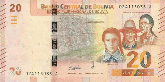 Bolivia - 20 Bolivianos 2018 (# 249)