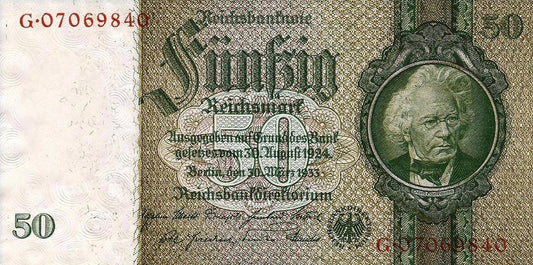 Alemanha - 50 Marcos 1933 (# 182b)
