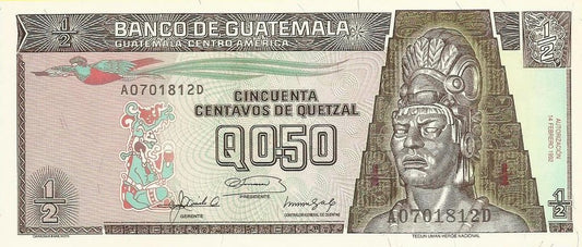 Guatemala - 50 Centavos Quetzal 1992 (# 72b)