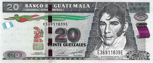 Guatemala - 20 Quetzales 2019 (# 124h)