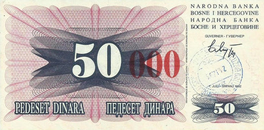 Bosnia Herzegovina - 50000 Dinara 1993 (# 55e)