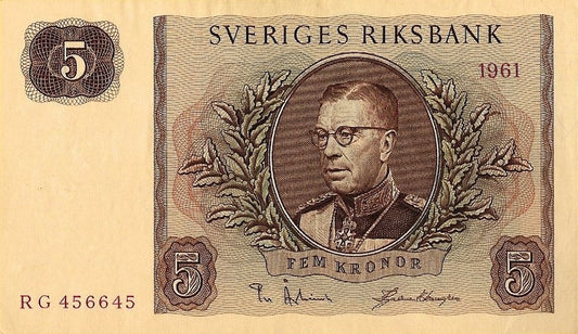 Suécia - 5 Kronor 1961 (# 42f)