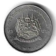 Tailândia - 2 Bath 1987 (Km# 188) Academia Militar