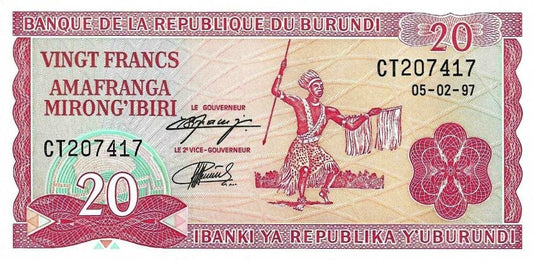 Burundi - 20 Francos 1997 (# 27d)