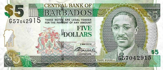 Barbados - 5 Dolares 2012 (# 67c)