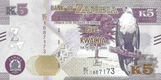 Zambia - 5 Kwacha 2021 (# 57d)