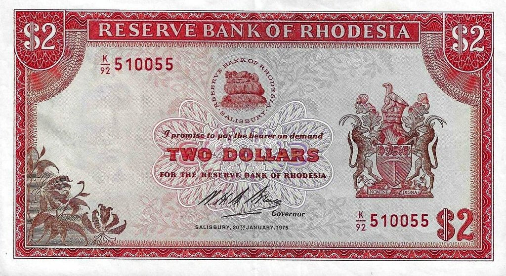 Rodésia - 2 Dolares 1975 (# 31i)