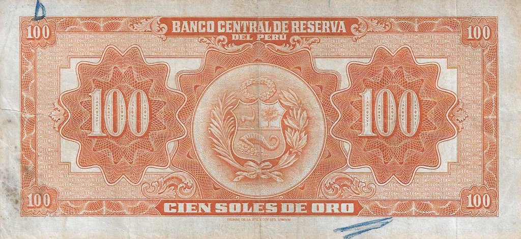 Peru - 100 Soles Ouro 1954 (# 73)