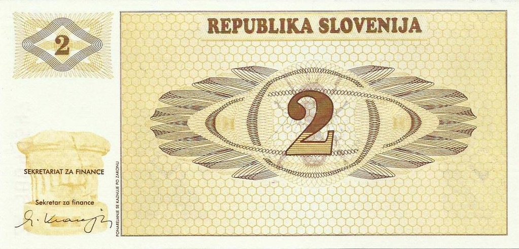 Eslovenia - 2 Tolarjev 1990 (# 2a)