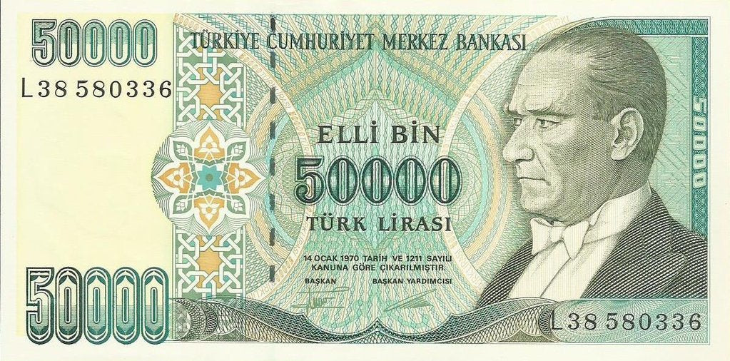 Turquia - 50000 Liras 1995 (# 204)