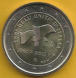 Itália - 2 Euro 2011 (Km# 338) 150 Anos Unificação