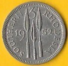 Rodésia - 3 Pence 1952 (Km# 20)