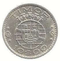 Timor - 10$00 1964 (Km# 16)