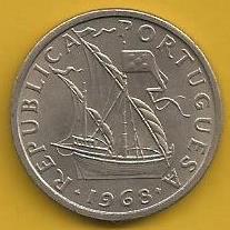 Portugal - 5$00 1968 (Km# 591)