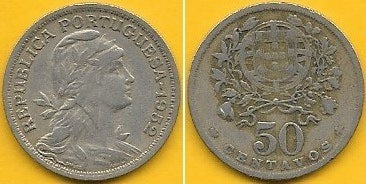 Portugal - 50 Centavos 1952 (Km# 577)