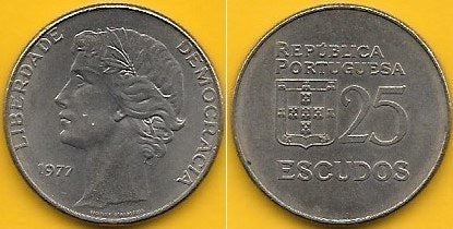 Portugal - 25$00 1977 (Km# 607)