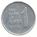 Coreia Sul - 1 Won 1970 (Km# 4a)
