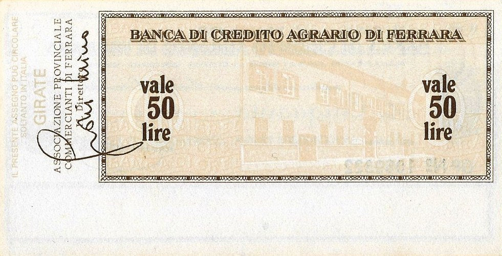 Italia - 50 Liras 1977 (# Nl) Cheque