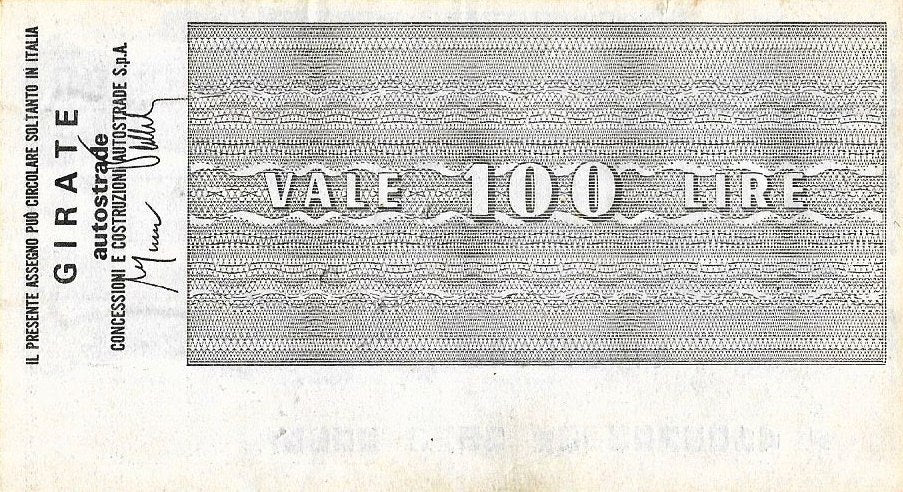Italia - 100 Liras 1976 (# Nl) Cheque