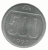 Argentina - 500 Australes 1990 (Km# 104)