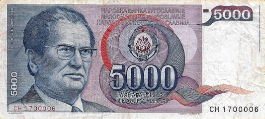 Jugoslavia - 5000 Dinara 1985 (# 93a)