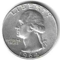 USA - 25 Cents 1964 (Km# 164)